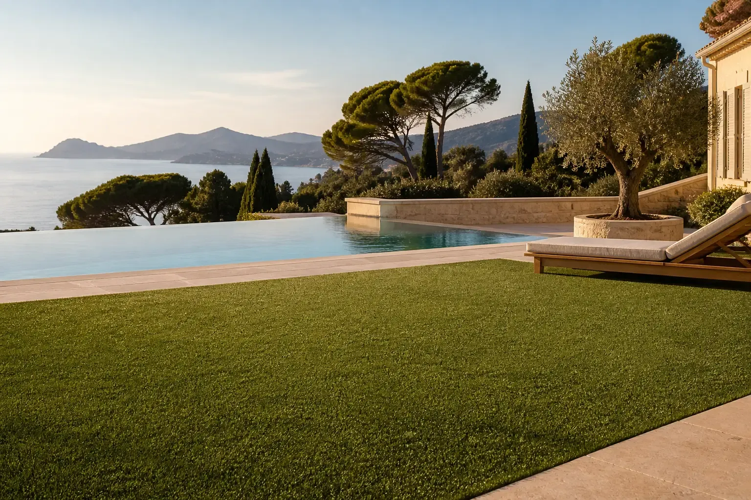 Pose de gazon synthétique sur la Côte d'Azur – Atmosphere Green